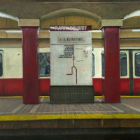 buckley kerry w red line  oil on canvas  x48  